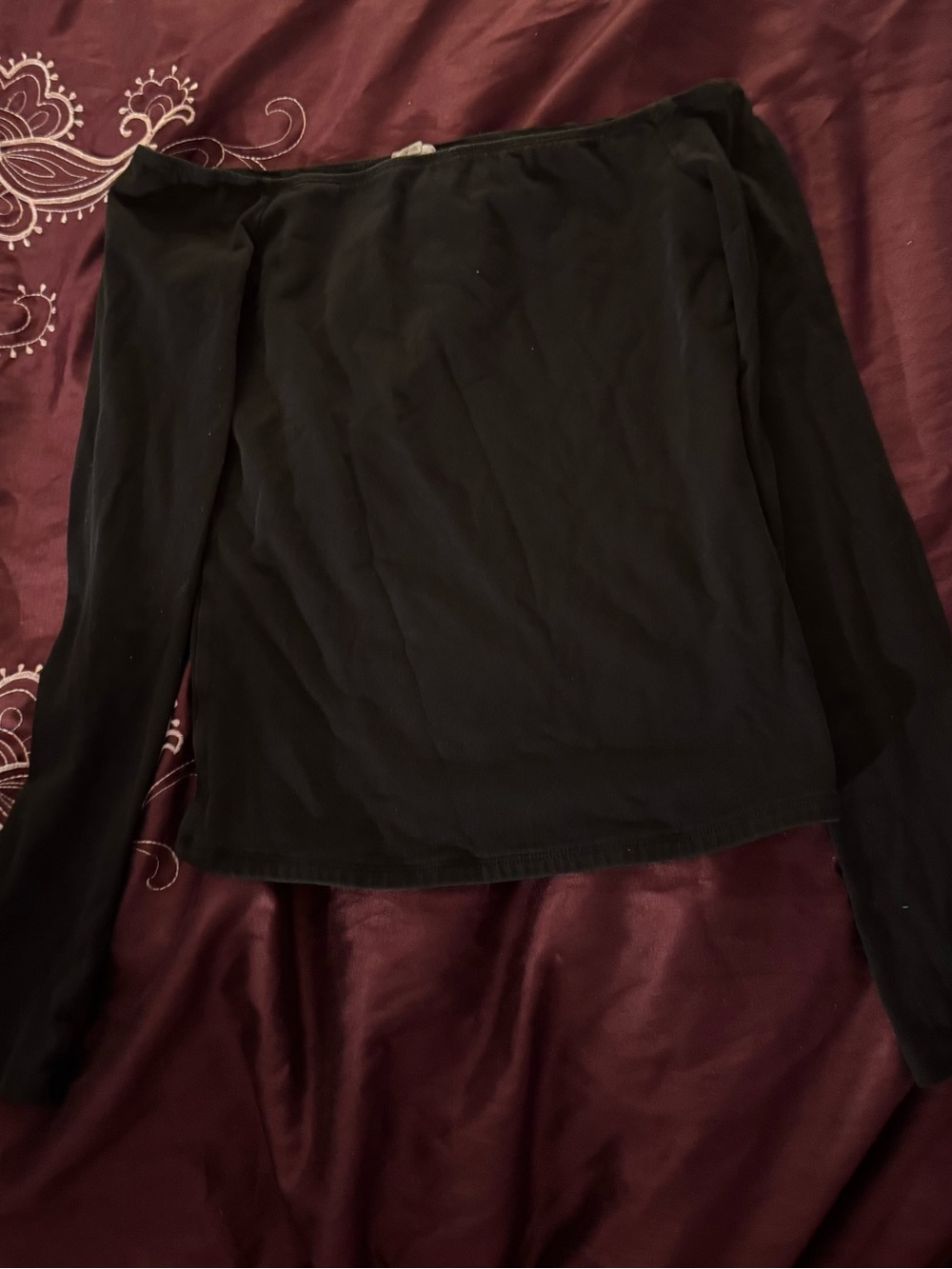 Black Off-Shoulder long sleeve top